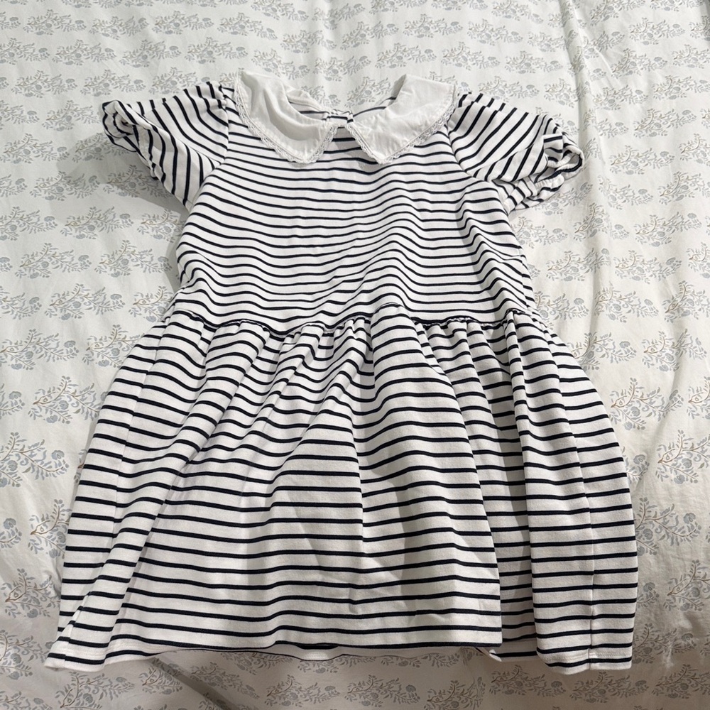 Janie and Jack Black and White Striped Dress